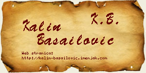 Kalin Basailović vizit kartica